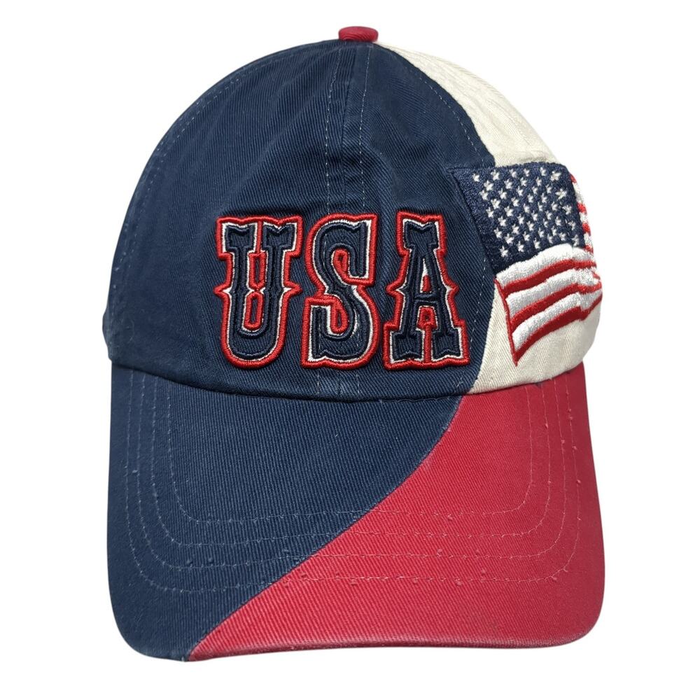 USA Flag Slideback Baseball Cap Multi One Size Adjustable Silver Dollar City